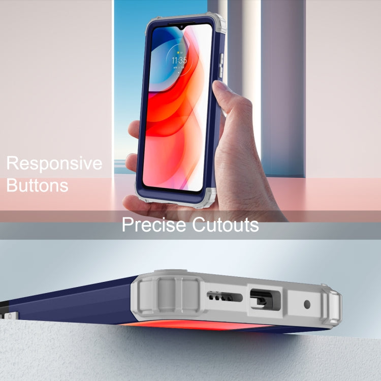For Motorola Moto G Play 2021 3 in 1 Shockproof PC + Silicone Protective Case