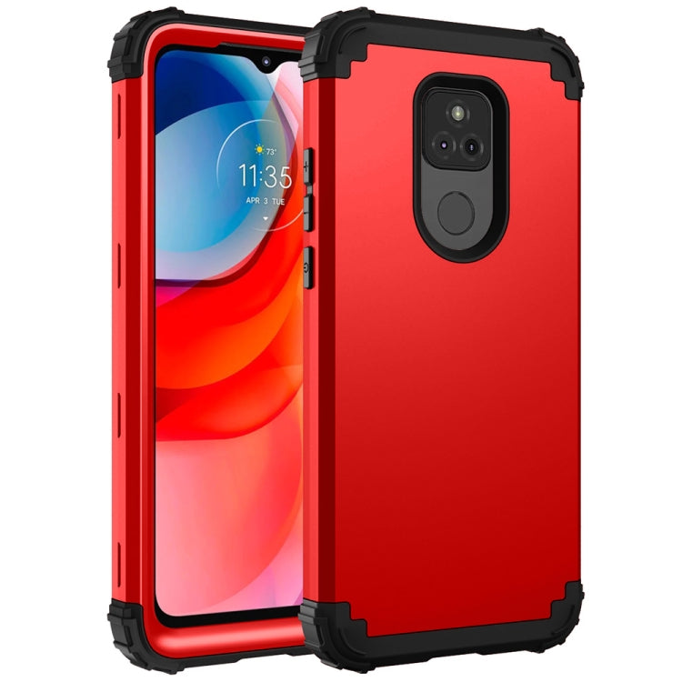 For Motorola Moto G Play 2021 3 in 1 Shockproof PC + Silicone Protective Case