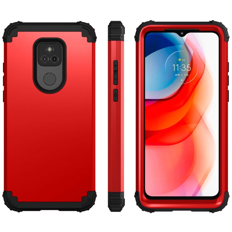 For Motorola Moto G Play 2021 3 in 1 Shockproof PC + Silicone Protective Case