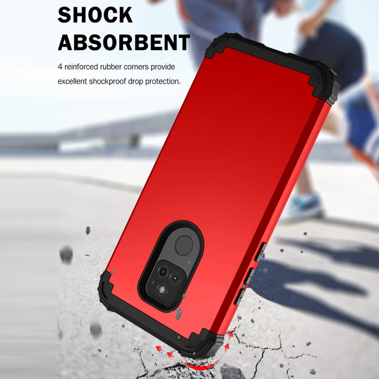 For Motorola Moto G Play 2021 3 in 1 Shockproof PC + Silicone Protective Case