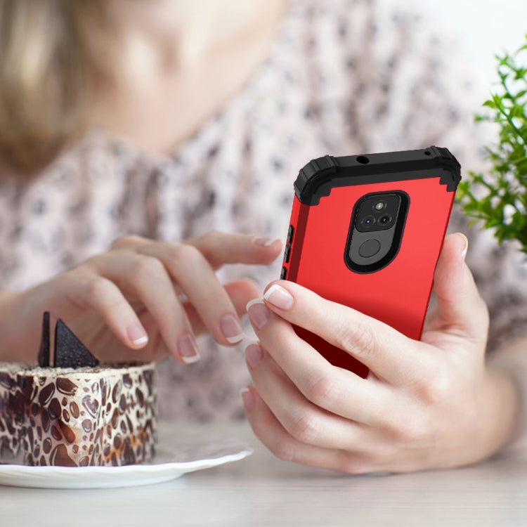 For Motorola Moto G Play 2021 3 in 1 Shockproof PC + Silicone Protective Case