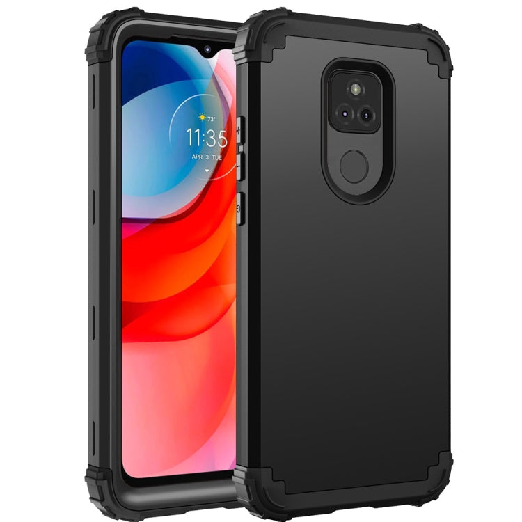 For Motorola Moto G Play 2021 3 in 1 Shockproof PC + Silicone Protective Case