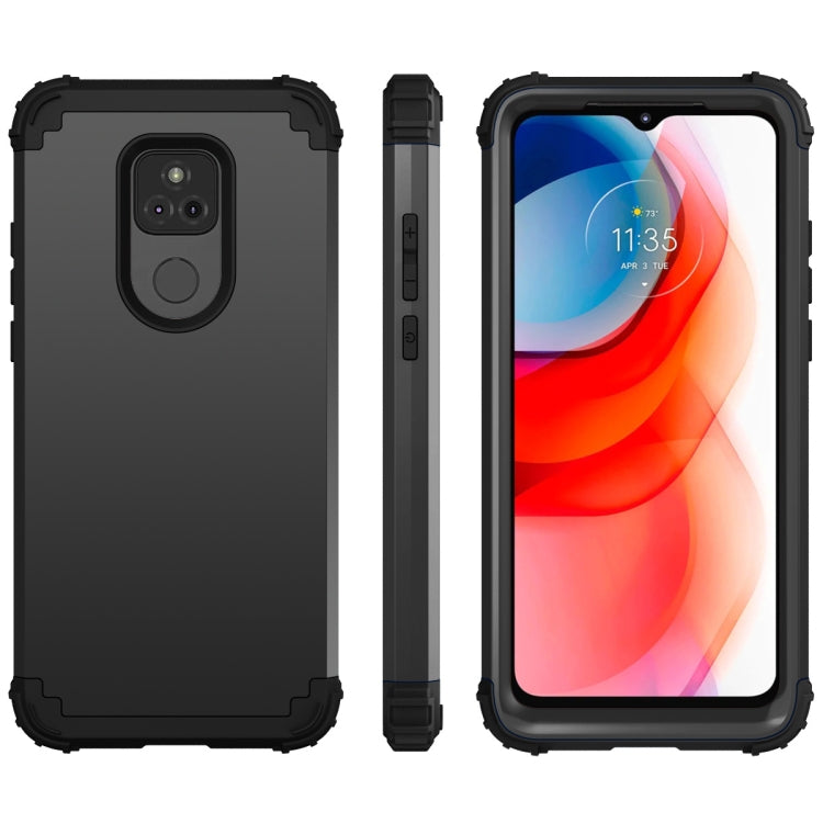 For Motorola Moto G Play 2021 3 in 1 Shockproof PC + Silicone Protective Case