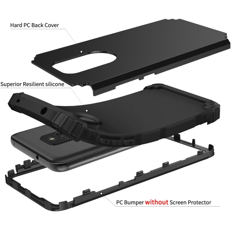 For Motorola Moto G Play 2021 3 in 1 Shockproof PC + Silicone Protective Case