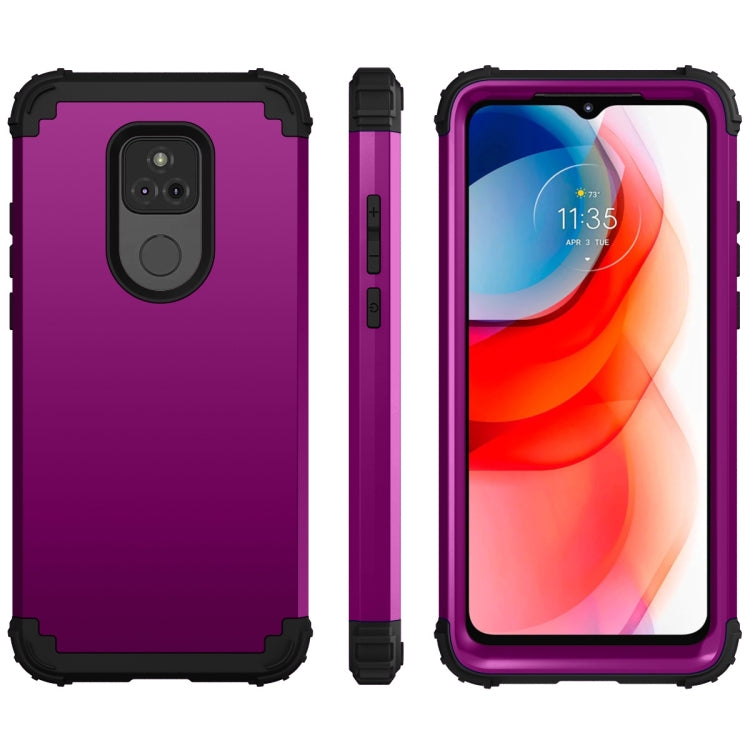 For Motorola Moto G Play 2021 3 in 1 Shockproof PC + Silicone Protective Case