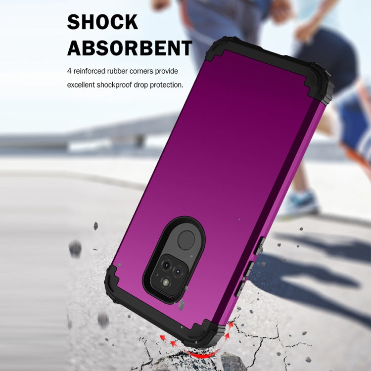For Motorola Moto G Play 2021 3 in 1 Shockproof PC + Silicone Protective Case