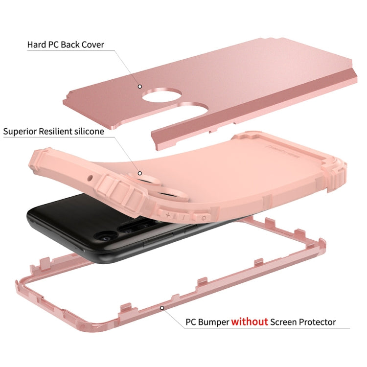 For Motorola Moto G Power 3 in 1 Shockproof PC + Silicone Protective Case