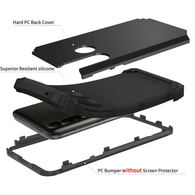 For Motorola Moto G Power 3 in 1 Shockproof PC + Silicone Protective Case