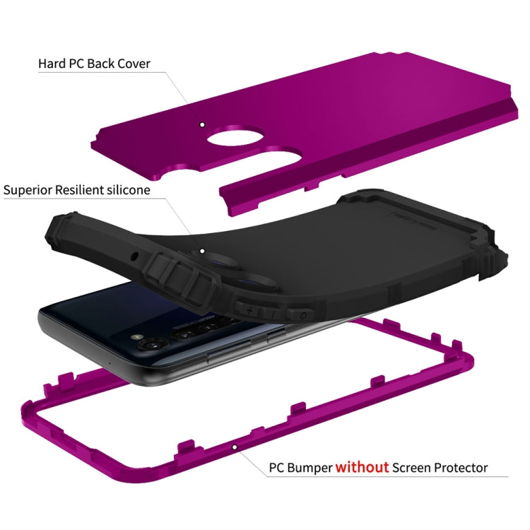 For Motorola Moto G Stylus 3 in 1 Shockproof PC + Silicone Protective Case