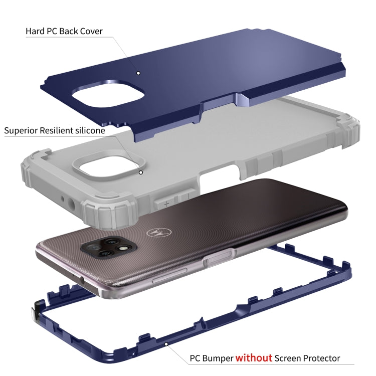 For Motorola Moto G Power 2021 3 in 1 Shockproof PC + Silicone Protective Case