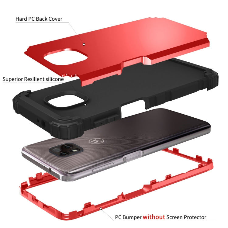For Motorola Moto G Power 2021 3 in 1 Shockproof PC + Silicone Protective Case