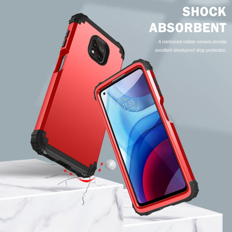 For Motorola Moto G Power 2021 3 in 1 Shockproof PC + Silicone Protective Case