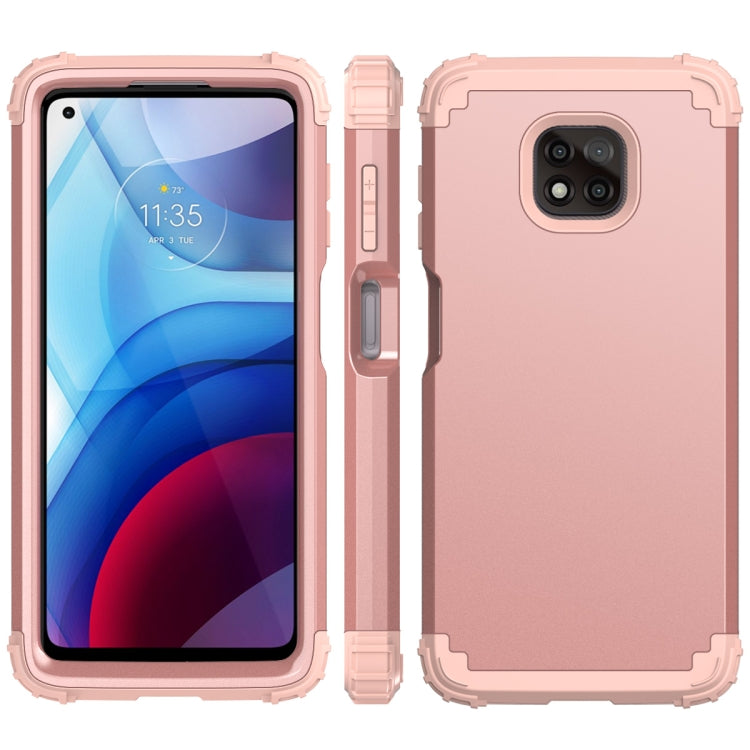 For Motorola Moto G Power 2021 3 in 1 Shockproof PC + Silicone Protective Case