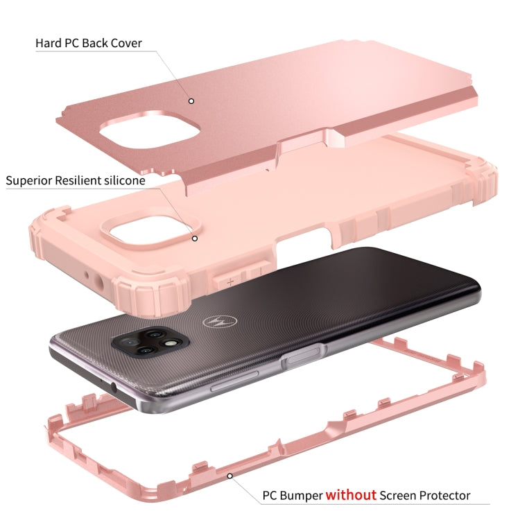 For Motorola Moto G Power 2021 3 in 1 Shockproof PC + Silicone Protective Case