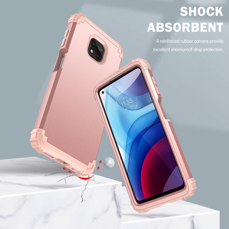 For Motorola Moto G Power 2021 3 in 1 Shockproof PC + Silicone Protective Case