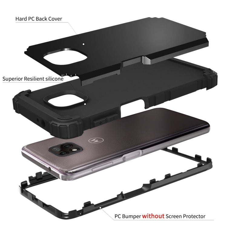 For Motorola Moto G Power 2021 3 in 1 Shockproof PC + Silicone Protective Case