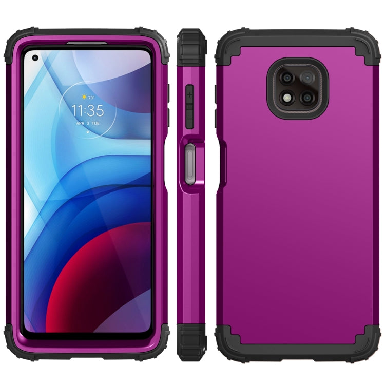 For Motorola Moto G Power 2021 3 in 1 Shockproof PC + Silicone Protective Case