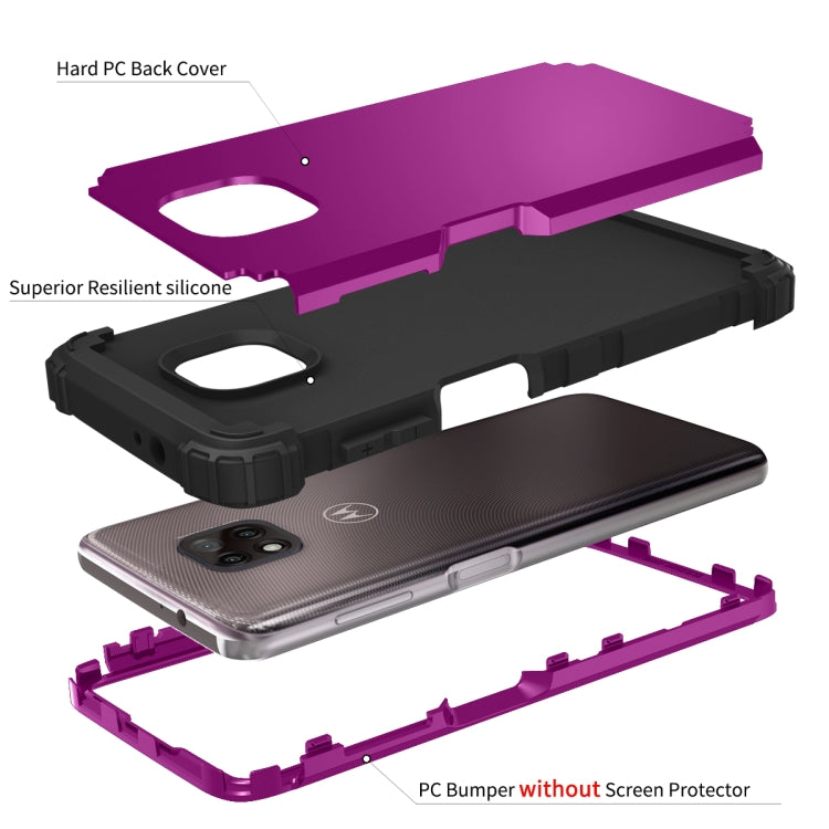 For Motorola Moto G Power 2021 3 in 1 Shockproof PC + Silicone Protective Case