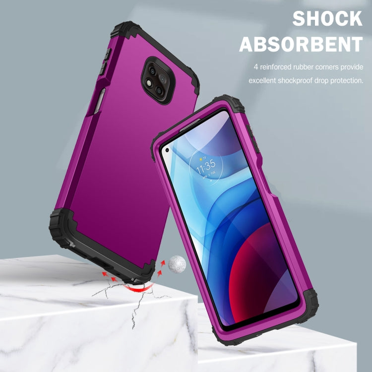 For Motorola Moto G Power 2021 3 in 1 Shockproof PC + Silicone Protective Case