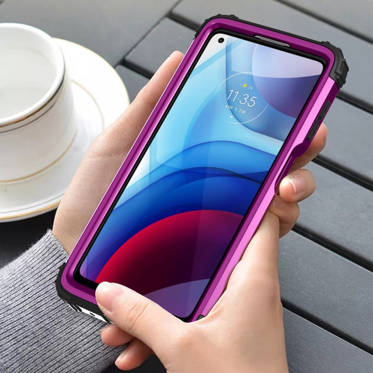 For Motorola Moto G Power 2021 3 in 1 Shockproof PC + Silicone Protective Case