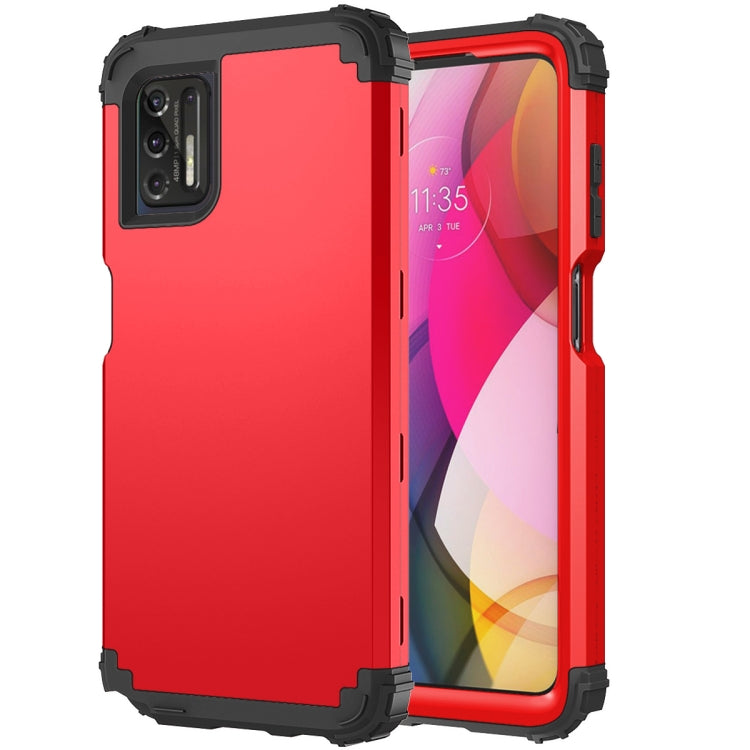 For Motorola Moto G Stylus 2021 3 in 1 Shockproof PC + Silicone Protective Case