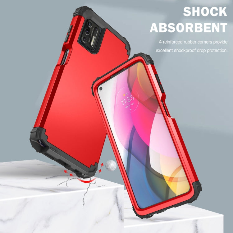 For Motorola Moto G Stylus 2021 3 in 1 Shockproof PC + Silicone Protective Case