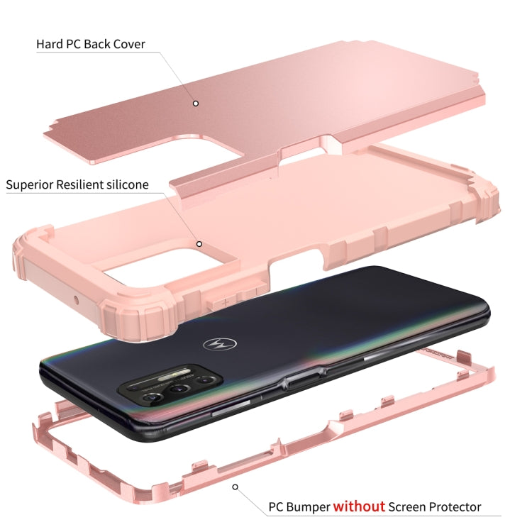 For Motorola Moto G Stylus 2021 3 in 1 Shockproof PC + Silicone Protective Case