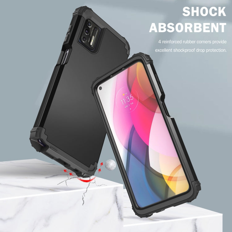 For Motorola Moto G Stylus 2021 3 in 1 Shockproof PC + Silicone Protective Case