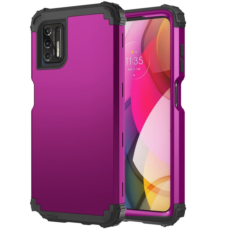 For Motorola Moto G Stylus 2021 3 in 1 Shockproof PC + Silicone Protective Case