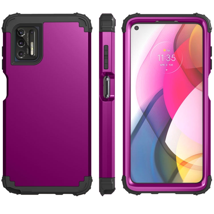 For Motorola Moto G Stylus 2021 3 in 1 Shockproof PC + Silicone Protective Case