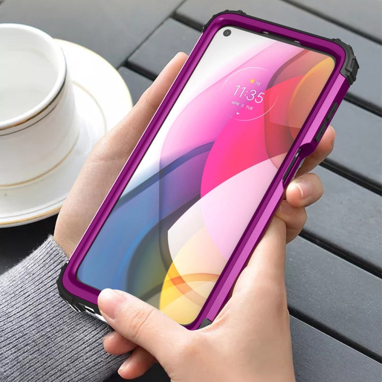 For Motorola Moto G Stylus 2021 3 in 1 Shockproof PC + Silicone Protective Case