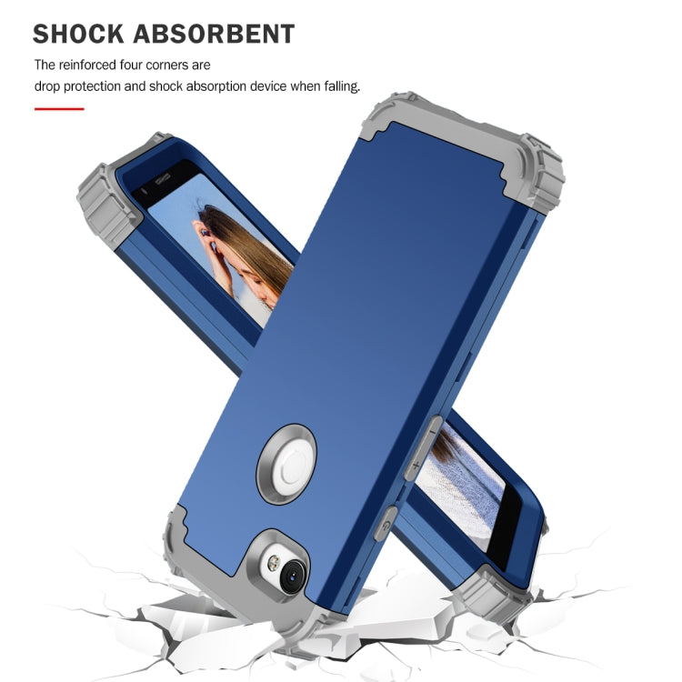 For Google Pixel 3a XL 3 in 1 Shockproof PC + Silicone Protective Case