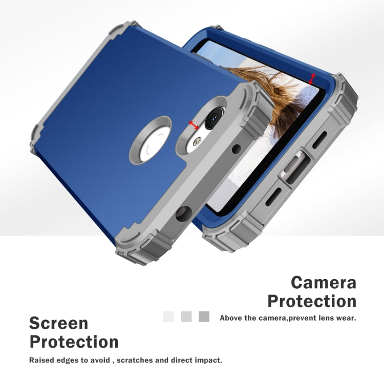 For Google Pixel 3a XL 3 in 1 Shockproof PC + Silicone Protective Case