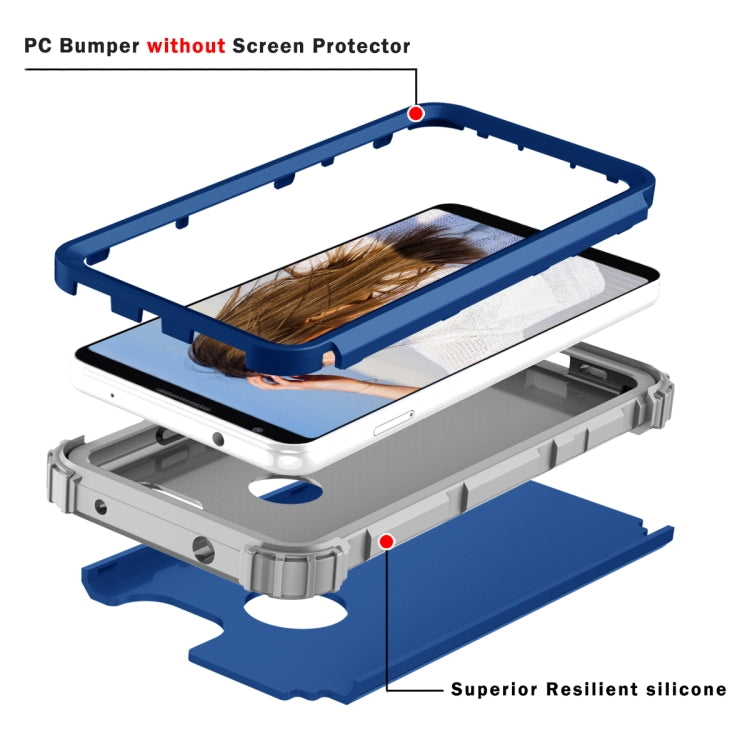 For Google Pixel 3a XL 3 in 1 Shockproof PC + Silicone Protective Case