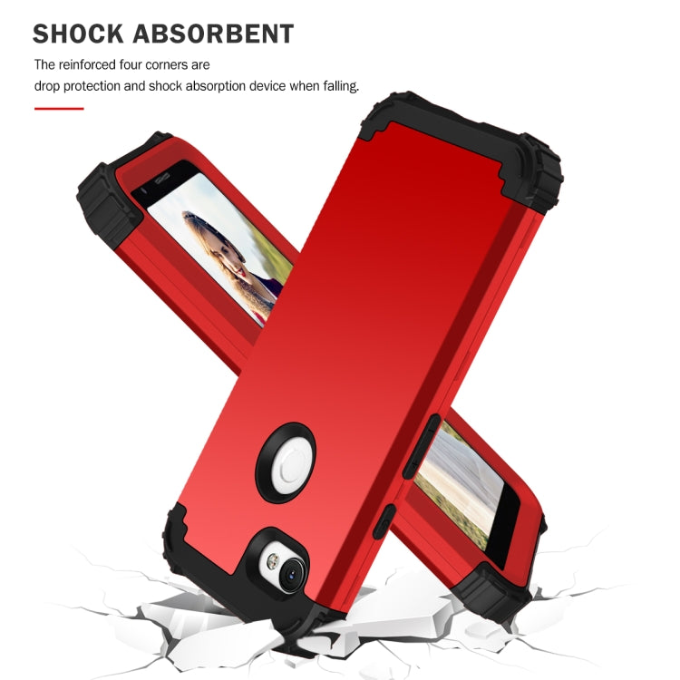 For Google Pixel 3a XL 3 in 1 Shockproof PC + Silicone Protective Case