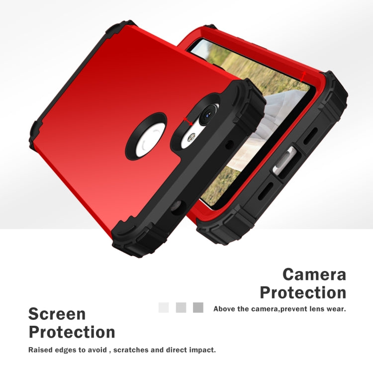 For Google Pixel 3a XL 3 in 1 Shockproof PC + Silicone Protective Case