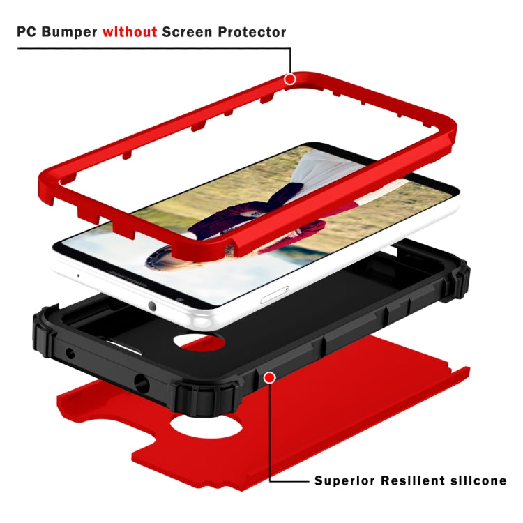 For Google Pixel 3a XL 3 in 1 Shockproof PC + Silicone Protective Case