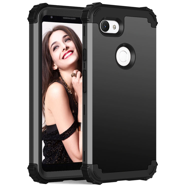 For Google Pixel 3a XL 3 in 1 Shockproof PC + Silicone Protective Case