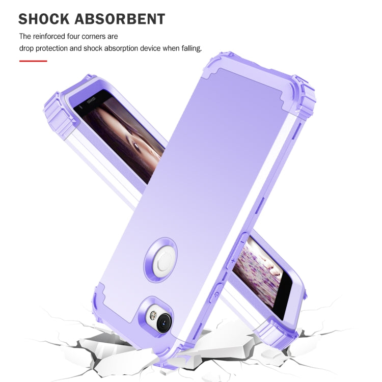 For Google Pixel 3a XL 3 in 1 Shockproof PC + Silicone Protective Case