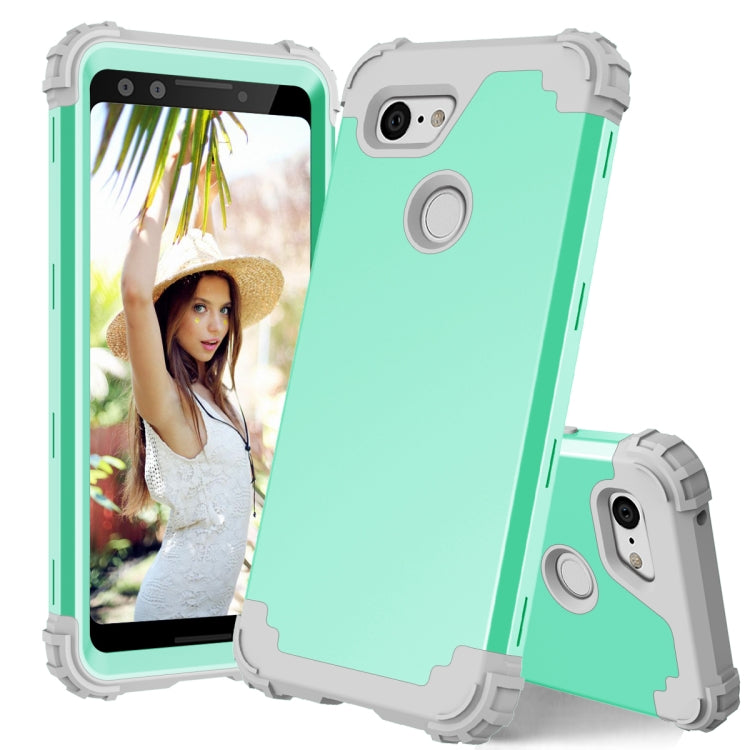 For Google Pixel 3 3 in 1 Shockproof PC + Silicone Protective Case