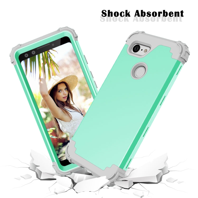 For Google Pixel 3 3 in 1 Shockproof PC + Silicone Protective Case