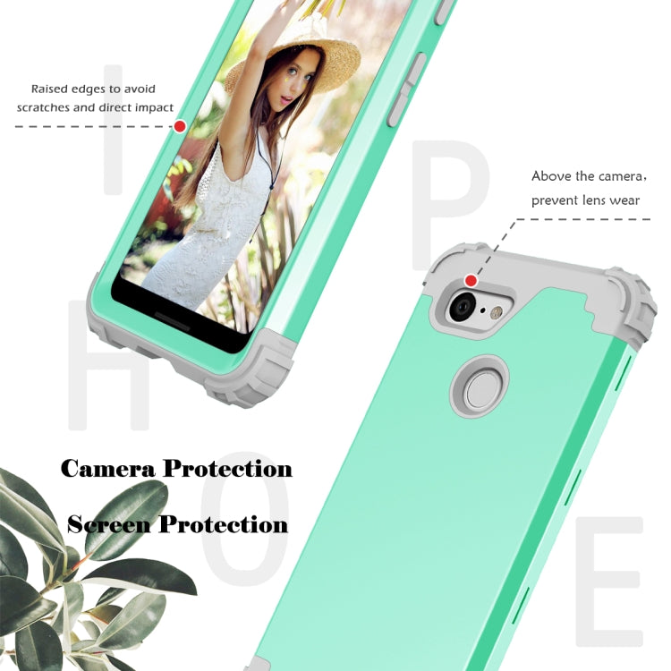 For Google Pixel 3 3 in 1 Shockproof PC + Silicone Protective Case