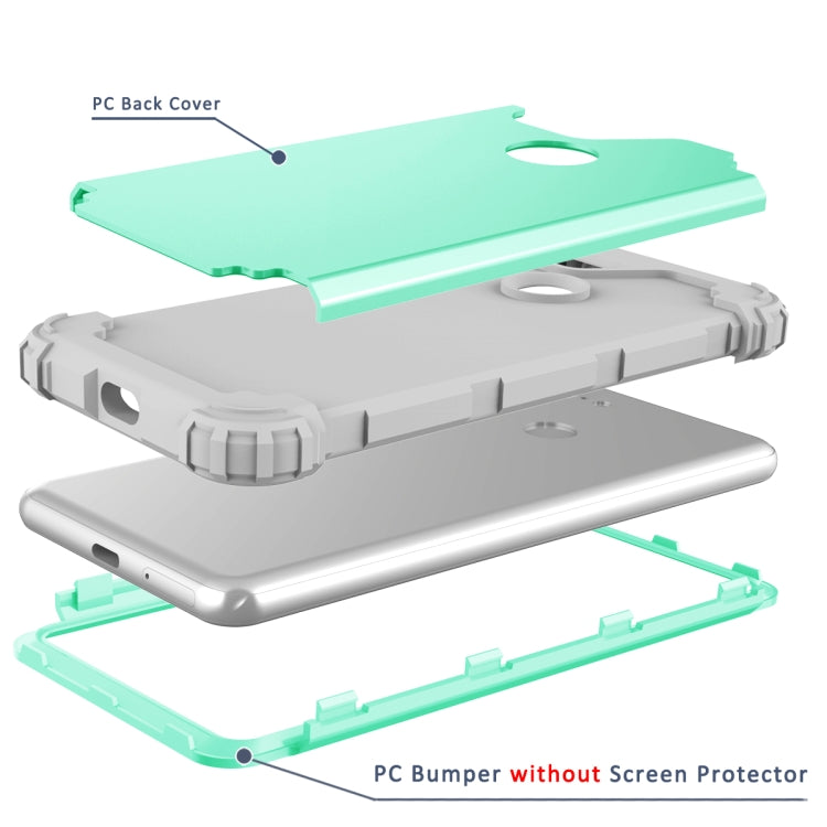 For Google Pixel 3 3 in 1 Shockproof PC + Silicone Protective Case