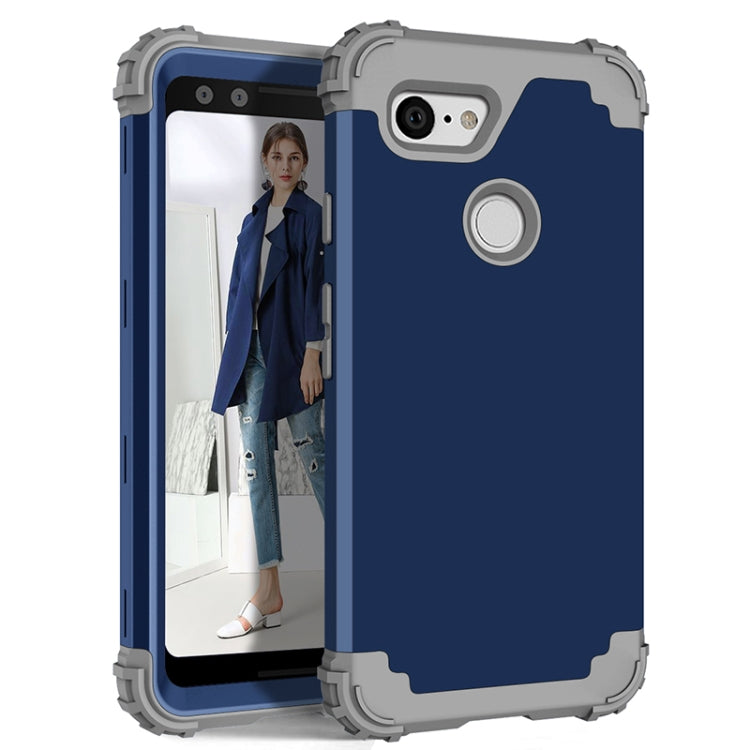 For Google Pixel 3 3 in 1 Shockproof PC + Silicone Protective Case