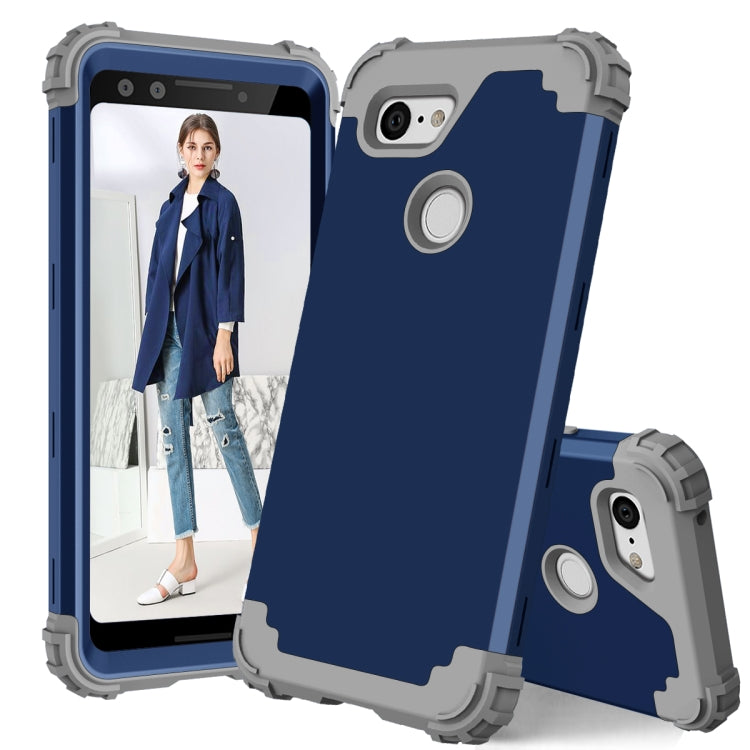 For Google Pixel 3 3 in 1 Shockproof PC + Silicone Protective Case