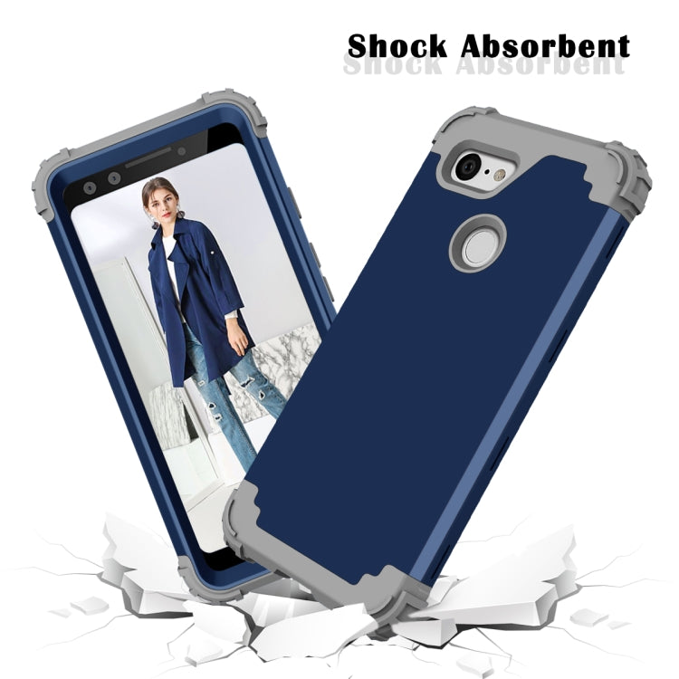 For Google Pixel 3 3 in 1 Shockproof PC + Silicone Protective Case