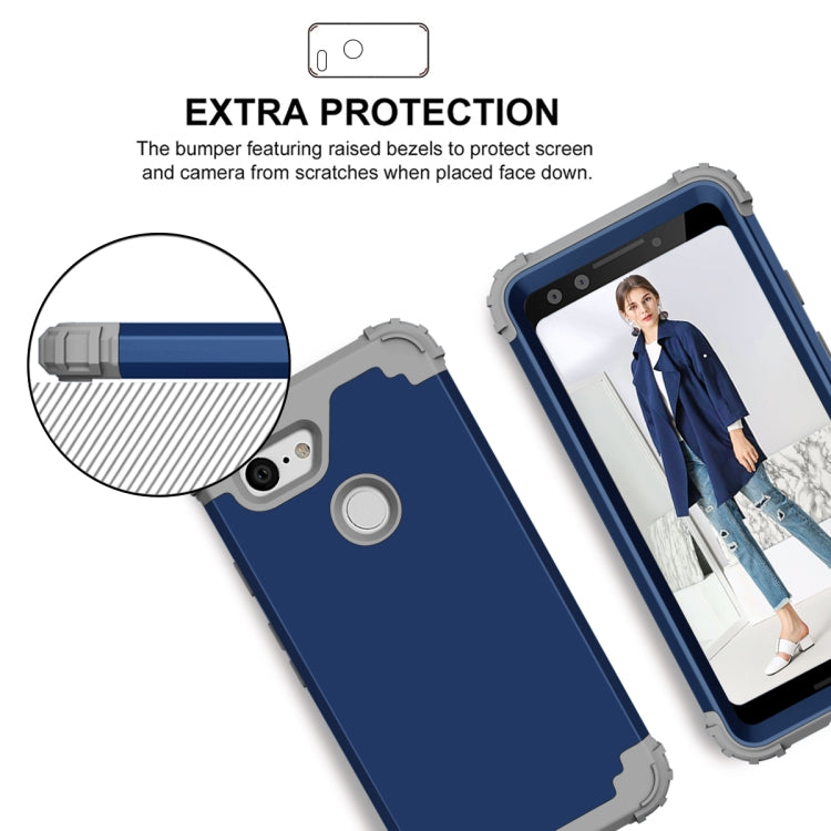 For Google Pixel 3 3 in 1 Shockproof PC + Silicone Protective Case
