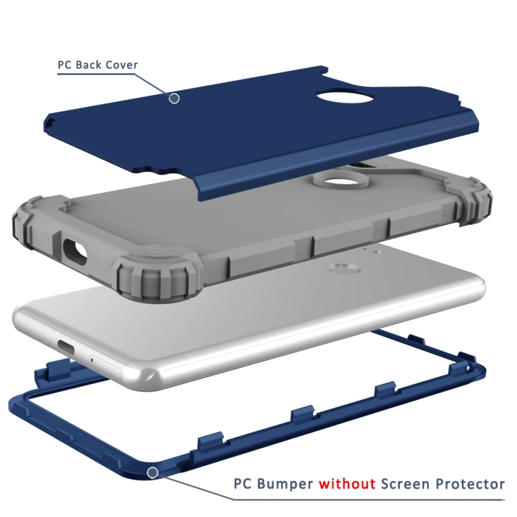 For Google Pixel 3 3 in 1 Shockproof PC + Silicone Protective Case