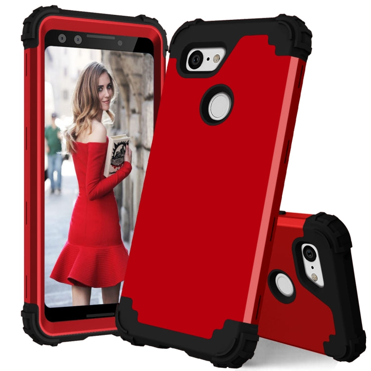 For Google Pixel 3 3 in 1 Shockproof PC + Silicone Protective Case