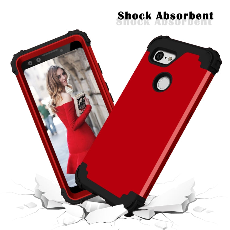 For Google Pixel 3 3 in 1 Shockproof PC + Silicone Protective Case
